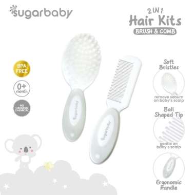 Sugar Baby - 2in1 Hair Kits Brush & Comb | Sisir Rambut Bayi GREY