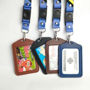 Name Tag Id Card Holder Kulit Logo PLN Terbaru TALI BIRU
