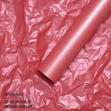 Kertas Bunga Pearl Pear Paper / Wrapping Paper / Kertas Bunga Buket Waterproof Color RED