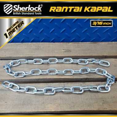 Rantai Besi / Kapal Galvanized 5 mm ( 3/16 inch ) panjang 1 meter Per 1 METER