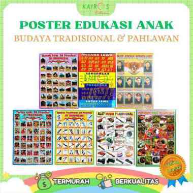 Poster Edukasi Anak Belajar Mengenal budaya adat tradisional dan pahlawan SENJATA
