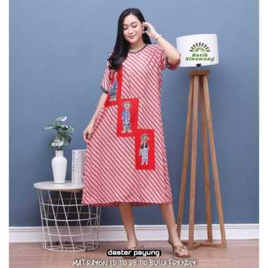 [JESSA] Daster Batik Payung PARANG KLITIK Busui Freindly Bahan Rayon Super Parang-Merah