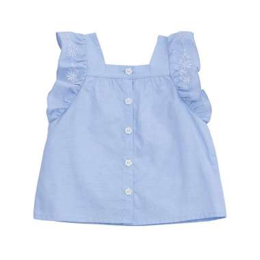 TORIO Ruffle Sleveless Blouse Denim - Atasan Anak Perempuan 3-4Y
