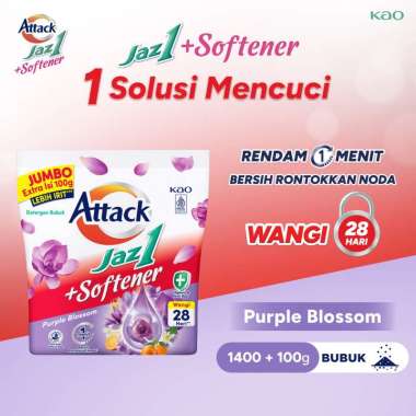 Attack Jaz1 + Softener Purple Blossom Deterjen Bubuk 1400 + 100 g