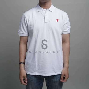 AMI PARIS Polo Ami Decoeur White ( 100% Authentic ) S