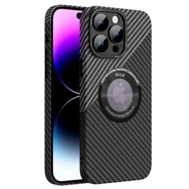 CASING IPHONE 14 PRO MAX CASE CARBON PATTERN MAGSAFE CASE IPHONE 14 PRO MAX HITAM
