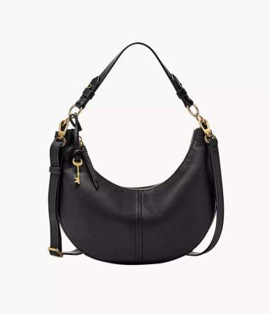 Fossil Shae Leather Small Hobo Black Tas Selempang Wanita SHB3164-001