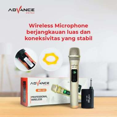 ADVANCE Microphone MIC-101 NEW/PRO Profesional Mic Wireless - MIC-101 NEW/PRO Garansi Resmi & 100% O