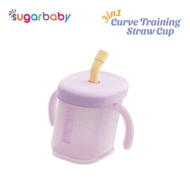 Sugarbaby 3 in 1 Curve Training Straw Cup/Gelas MPASI Bayi/Gelas Bayi Anti Tumpah Bocor/Training Cup