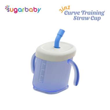 Sugarbaby 3 in 1 Curve Training Straw Cup/Gelas MPASI Bayi/Gelas Bayi Anti Tumpah Bocor/Training Cup
