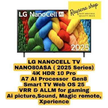 LG 85NANO80 / 85NANO80ASA 4K SMART TV 85 inch 2025 Series