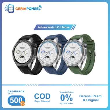 ADVAN Smartwatch On Move AI Chat AMOLED Waterproof | Garansi Resmi Advan Indonesia 1 Tahun Silver +