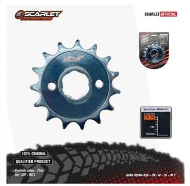 Scarlet Racing - Gear Gir Depan CRF 428 Titanium Series 14T, 15T, 16T 14T