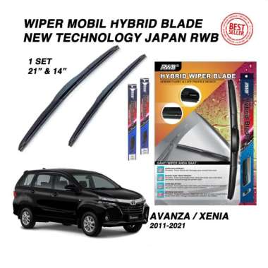Wiper Mobil AVANZA XENIA Karet Wiper Frameless Hybrid Blade Set RWB 2pcs 2004-2011 Xenia
