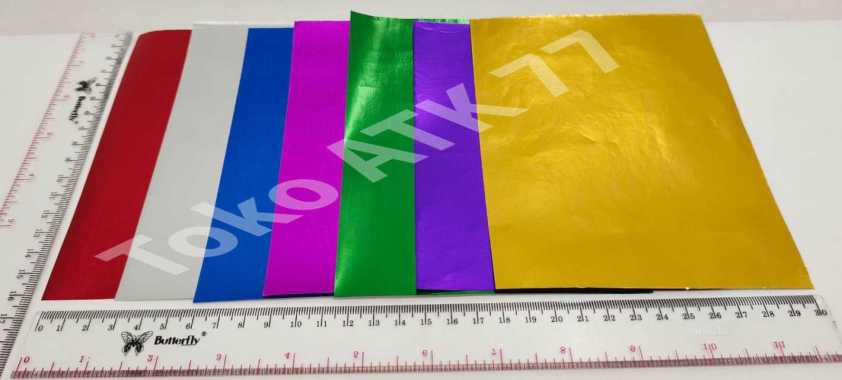 Kertas Lipat Lepit Sukung Origami Emas Metalic Metalik Kilat Kilap Mengkilap Mengkilat Warna Warni B