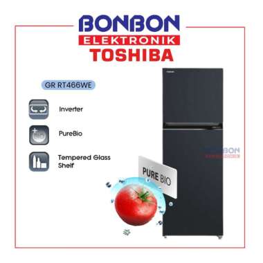 Toshiba Kulkas 2 Pintu 338L GR-RT466WE / 2 Door Big GR-RT466WE-PMF