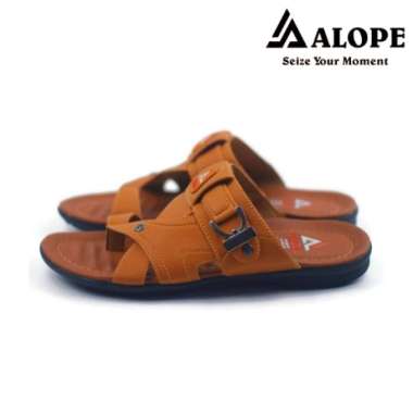 MIVASO Sandal kulit H 07 sandal cowok sandal pria sandal kasual sandal balance 40 TAN
