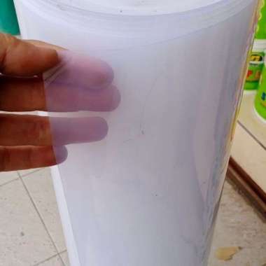 PLASTIK PIBER VIBER 0.6MM PENUTUP PAGAR / FIBER PELAPIS METERAN POLOS 1M Putih