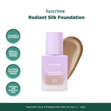 LUXCRIME Radiant Silk Foundation SPF 50 PA+++ Original - Luxcrime Sunscreen Foundation N02