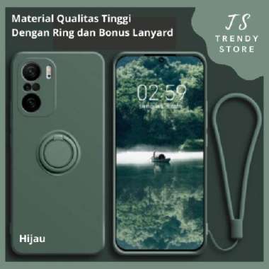 Xiaomi Redmi Note 10 10S / Note 10 Pro Silicone Case Ring dan Lanyard Note 10/10S Ungu