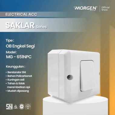 Stop Kontak Saklar Lampu Rumah Outbow OB Morgen Model Timbul Kotak Saklar 1 Gang