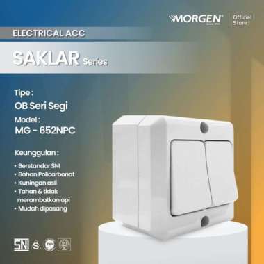 Stop Kontak Saklar Lampu Rumah Outbow OB Morgen Model Timbul Kotak Saklar 2 Gang