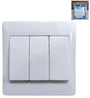 Visalux Saklar Triple Decor 3 Gang On - Off Tanam / Timbul VSD 9310 Saklar Triple