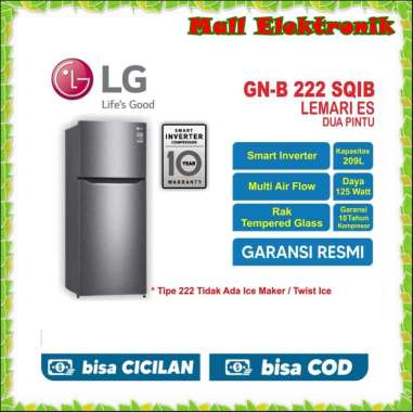 Kulkas 2 Pintu LG GN-B222SQIB Kulkas 2 Pintu LG GNB222SQIB Kulkas 2 Pintu LG 222SQIB Kulkas LG 2 Pin