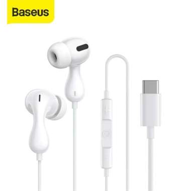 BASEUS ENCOK HZ20 BASEUS CZ20 HEADSET HANDSFREE ENCOK TYPE-C JACK 3.5MM WIRED EARPHONE MIC TYPE-C Pu
