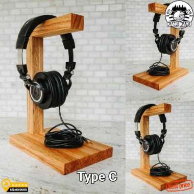 Headphone hanger display stand gantungan headphone docking phone stand Type C