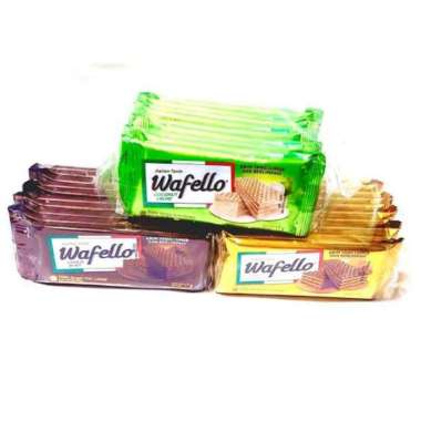 Wafello Vanilla Choco Caramel Coconut Wafer 17G 1 Renceng Isi 10 Sachet All Variant Keju-RCG-17g