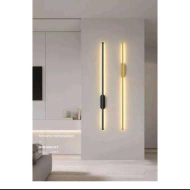 Lampu dinding minimalis led strip hias kamar tidur Black 100Cm