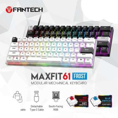 Keyboard Fantech MK857 Maxfit61 Frost Wired RGB Mechanical Gaming Keyboard