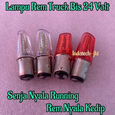 Lampu Rem Truk Bis 24 Volt Rem Kedip SENJA RUNNING 32 LED MIKA Merah