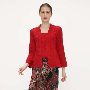 Lyne Halim Blouse Viscose Dobby Kutubaru Merah, 8275 44