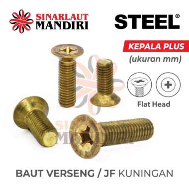 Baut Verseng Kuningan / Baut JF Kuningan Obeng (+) M 4 x 30