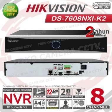 NVR 8 CHANNEL HIKVISION 12MP NVR CCTV NON POE 4K 8CH 2HDD