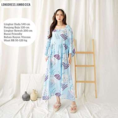 Daster Panjang Super Jumbo 5L Longdress Kaftan Serut Premium Homedress