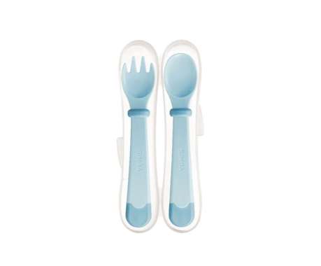 Simba It's Yummy Spoon & Fork Set with Case PW348 | Sendok Makan Bayi BLUE CIEL