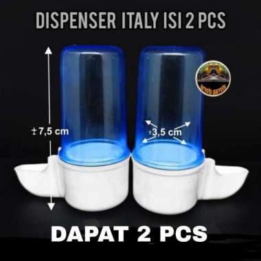 TABUNG DISPENSER CEPUK ITALY WADAH PAKAN MINUM BURUNG