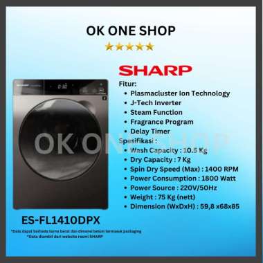 SHARP Mesin Cuci Front Loading ES-FL1410DPX