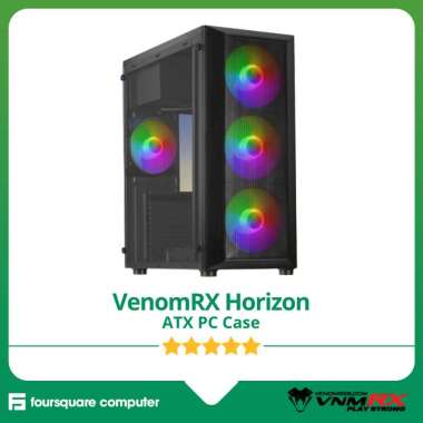 VenomRX Horizon + 4x ARGB Fan | PC Casing ATX | CPU PC Case Gaming
