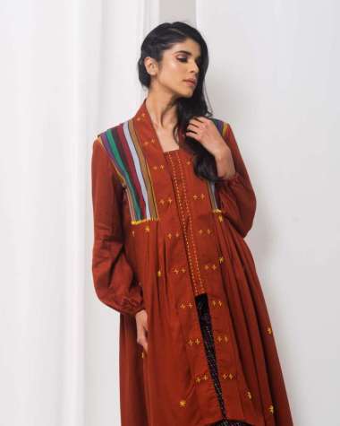 Lembayung Lurik Kebaya Terracotta XXL