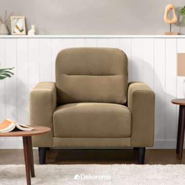 Dekoruma HIMURA Sofa 1 Dudukan Kain / Sofa 1 Seater Kain / Sofa Ruang Tamu - Cokelat