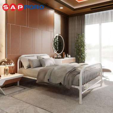 SAPPORO REINE - Ranjang Besi | Divan Besi 140 White