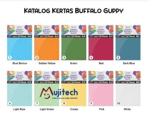100 LEMBAR KERTAS BUFFALO F4 160 GSM GUPPY SAMPUL COVER JILID Putih