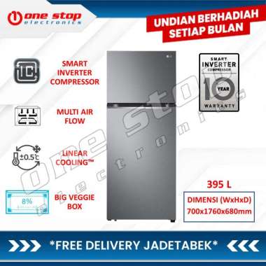 [GARANSI RESMI] LG GN-B392PQMB Kulkas 2 Pintu Smart Inverter Compressor 395L