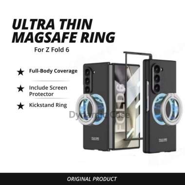 Case Samsung Galaxy Z Fold 6 Fold6 GKK Ultra Thin MagSafe Ring Kickstand Include Tempered Glass Scre
