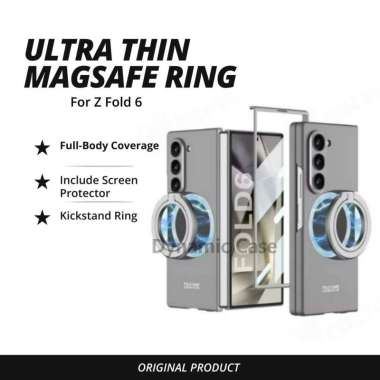 Case Samsung Galaxy Z Fold 6 Fold6 GKK Ultra Thin MagSafe Ring Kickstand Include Tempered Glass Scre
