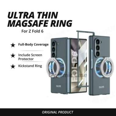 Case Samsung Galaxy Z Fold 6 Fold6 GKK Ultra Thin MagSafe Ring Kickstand Include Tempered Glass Scre